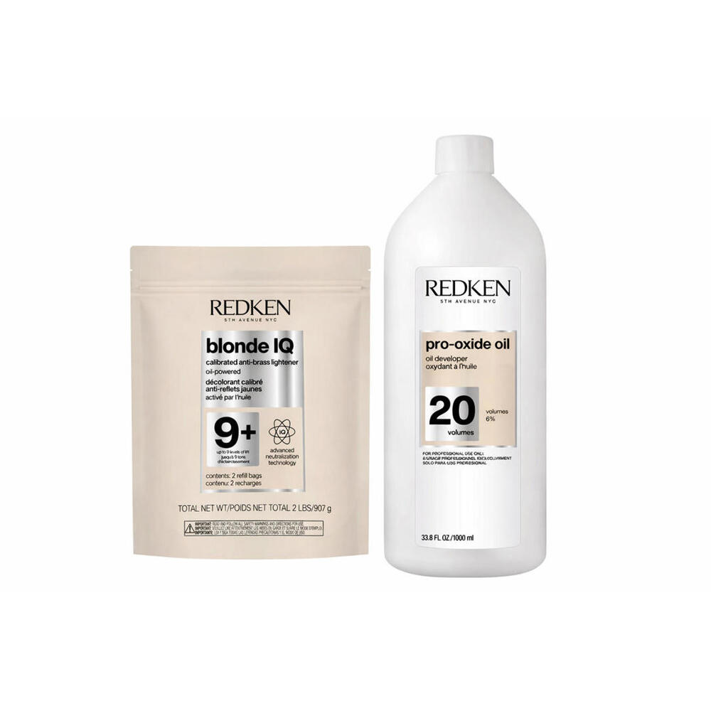REDKEN BLONDE IQ OIL POWDER LIGHTENER 2.2 LBS + 20 VOLUME DEVELOPER